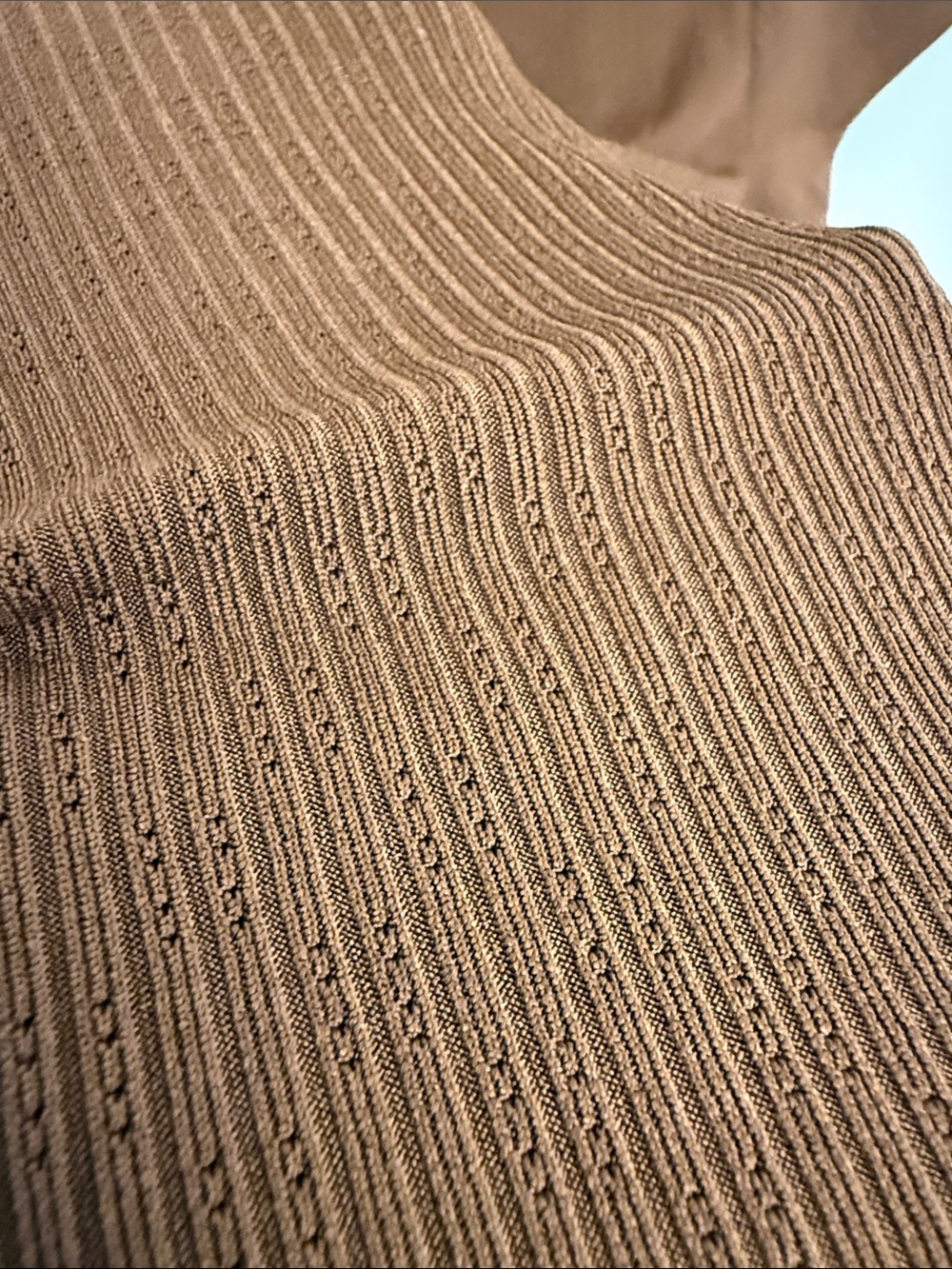 Brown Ribbed Short-Sleeve Top - Picture 4 of 4